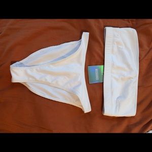 NWT Missguided white high rise bikini set